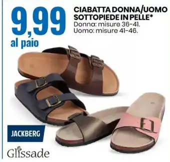 JACKBERG Glissade CIABATTA DONNA/UOMO SOTTOPIEDE IN PELLE