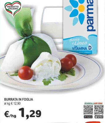 Crai BURRATA IN FOGLIA offerta