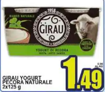 Sacoph Girau Yogurt Pecora Naturale 2x125g offerta