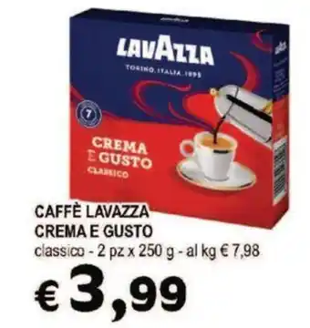 Crai CAFFÈ LAVAZZA CREMA E GUSTO classico - 2 pz x 250 g offerta
