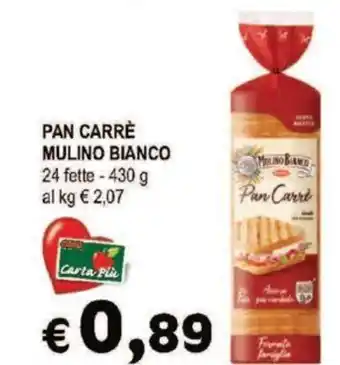 Crai PAN CARRÈ MULINO BIANCO 24 fette - 430 g offerta