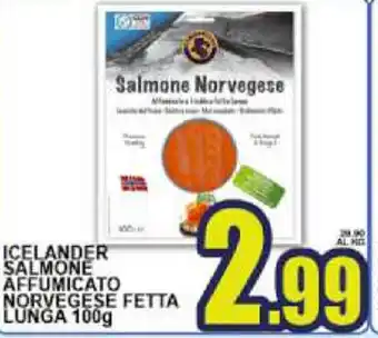 Sacoph Icelander Salmone Affumicato Norvegese Fetta Lunga 100g offerta