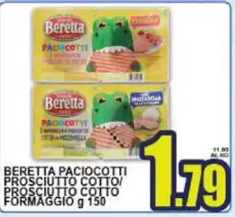 Sacoph Beretta Paciocotti Prosciutto Cotto/Prosciutto Cotto Formaggio 150g offerta