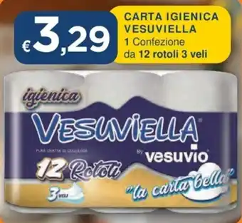 CARTA IGIENICA VESUVIELLA 1 Confezione da 12 rotoli 3 veli