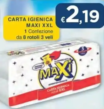 Mister Risparmio CARTA IGIENICA MAXI XXL 1 Confezione da 8 rotoli 3 veli offerta