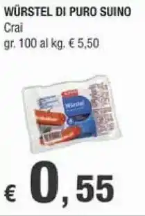 Crai Crai Wurstel Di Puro Suino offerta