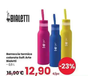 Interspar Borraccia termica colorata Soft Arte Bialetti offerta