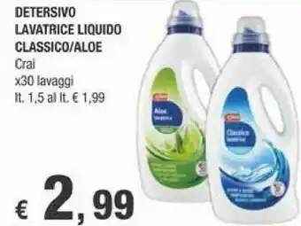 Crai Crai Detersivo Lavatrice Liquido Classico offerta