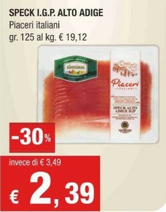 Crai Piaceri Italiani Speck IGP Alto Adige offerta