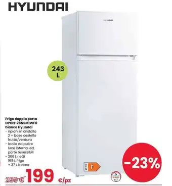 Interspar Frigo doppia porta DPHN-28NSMIWFO bianco Hyundai offerta
