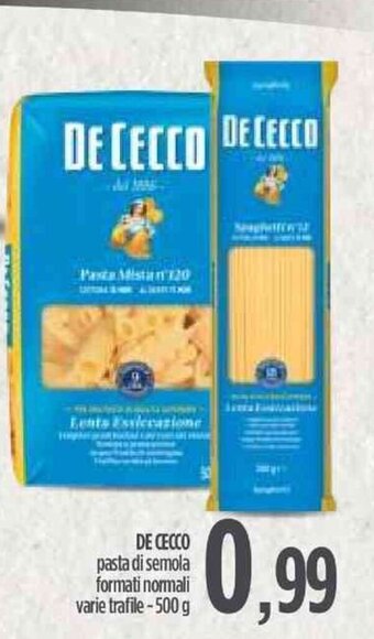 Ciro Amodio DE CECCO pasta di semola formati normali varie trafile-500 g offerta