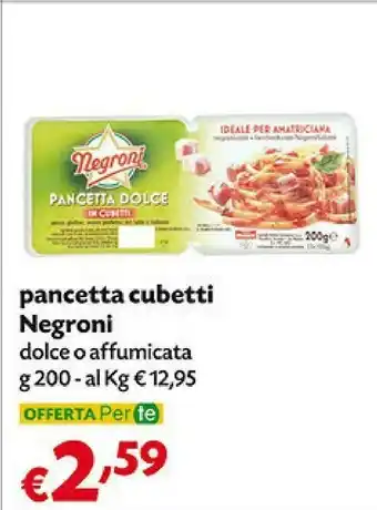 Pam Negroni Pancetta Dolce In Cubetti offerta