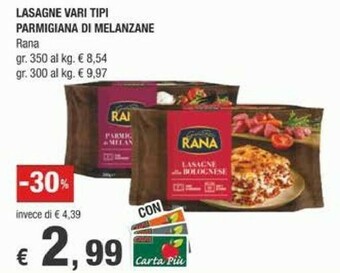 Crai Rana Lasagne Ricotta E Spinaci 350 G(ml) offerta