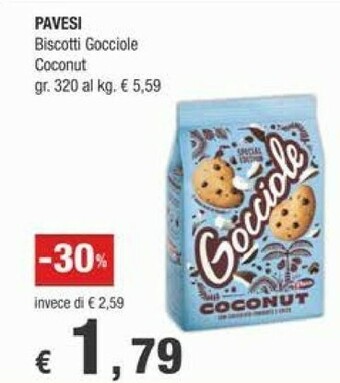 Crai Pavesi Gocciole Coconut 320 G(ml) offerta