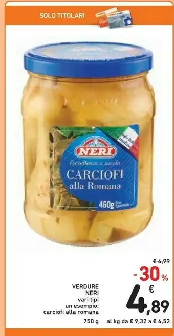 Conad Neri Carciofi Alla Romana 750 G(ml) offerta
