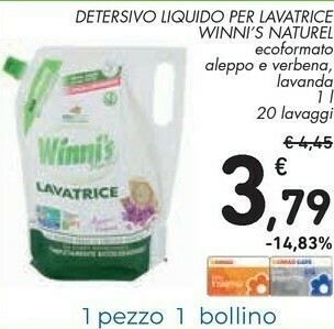 Conad Winni's Naturel Detersivo Liquido Per Lavatrice offerta