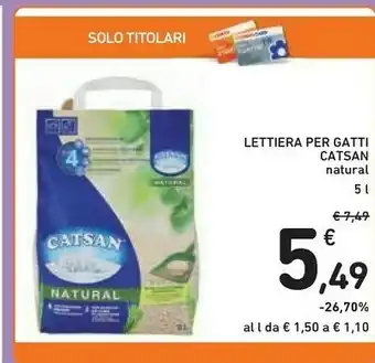 Conad Catsan Lettiera Per Gatti Natural 5000ml offerta