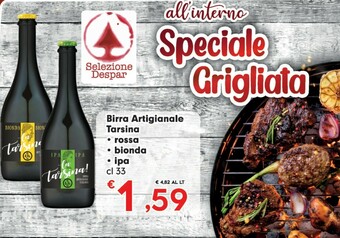Despar Birra Artigianale Tarsina Rossa offerta