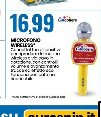 Eurospin Il Giocoliere Microfono Wireless offerta
