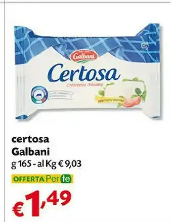Pam Galbani Certosa Crescenza 165 G(ml) offerta