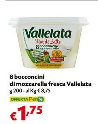 Pam Vallelata 8 Bocconcini Di Mozzarella Fresca offerta