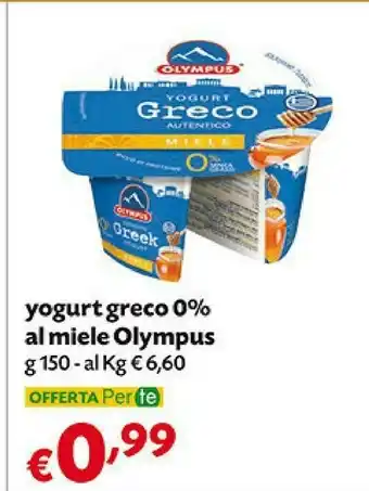 Pam Olympus Yogurt Greco Autentico Miele 0% Senza Grassi offerta