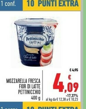 Conad Superstore Pettinicchio - Mozzarella Fior di Latte 400 g(ml) offerta