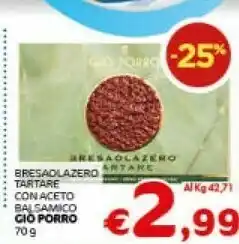 Crai Cio Porro Bresaolazero Tartare Con Aceto Balsamico offerta