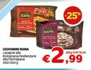 Crai Giovanni Rana - Lasagne Alla Bolognese offerta