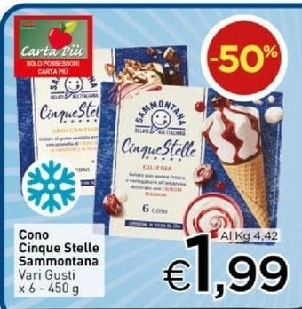Crai Sammontana Cinque Stelle Panna 6 Coni 450 G(ml) offerta