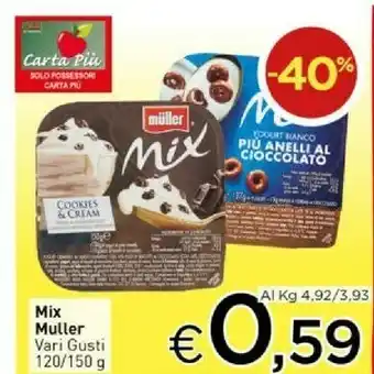 Crai Muller Mix Cookies & Cream Yogurt Al Gusto Chantilly E Granella Di Biscotti Al Cioccolato 150 G(ml) offerta
