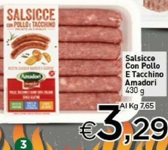 Crai Amadori Amadori - Salsicce con Pollo e Tacchino 430 g(ml) offerta