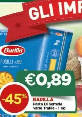 Crai Barilla Pasta Di Semola Varie Trafile 1000 G offerta