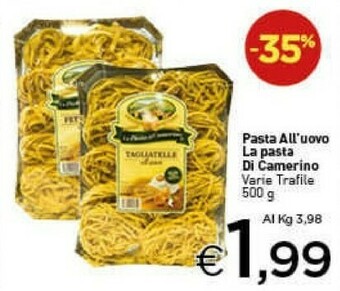 Crai La pasta di camerino Pasta all'uovo offerta