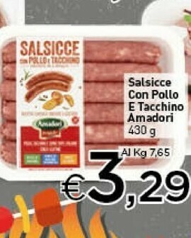 Crai Amadori Salsicce Con Pollo E Tacchino 430 G(ml) offerta