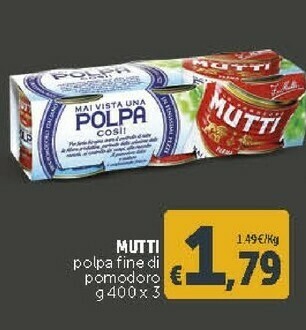 Deco Supermercati Mutti Polpa Di Pomodoro 400 G(ml) offerta