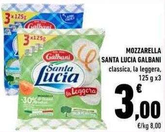Conad MOZZARELLA SANTA LUCIA GALBANI 125 g x3 offerta