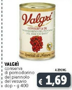 Deco Supermercati Valgri - Conserva Di "Pomodorino Del Piennolo Del Vesuvio D.O.P." 400 G(ml) offerta