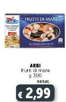 Deco Supermercati Arbi Frutti Di Mare Misto Al Naturale Per Primi Piatti E Antipasti 300 G(ml) offerta