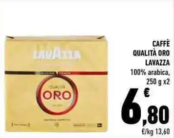 Conad CAFFÈ QUALITÀ ORO LAVAZZA 100% arabica, 250 g x2 offerta