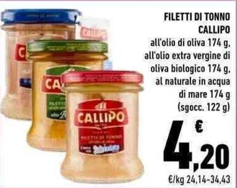 Conad FILETTI DI TONNO CALLIPO all'olio di oliva 174 g offerta