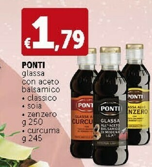Deco Supermercati Ponti Glassa Gastronomica All'Aceto Balsamico Di Modena 250 G(ml) offerta