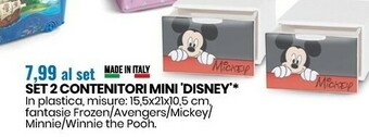 Set 2 Contenitori Mini Disney