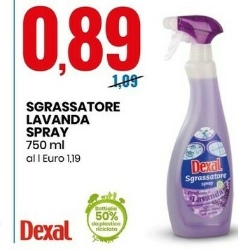 Eurospin Dexal Sgrassatore Lavanda Spray offerta