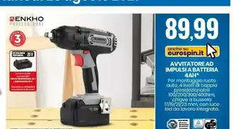 Eurospin Enkho Avvitatore Ad Impulsi A Batteria offerta
