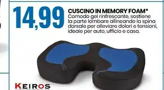 Eurospin Keiros Cuscino In Memory Foam offerta
