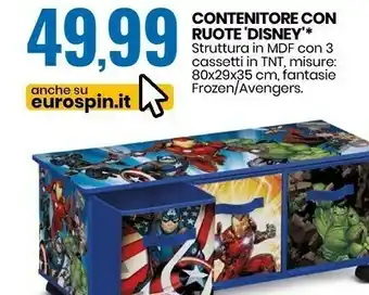 Eurospin Disney Contenitore Con Ruote '' offerta
