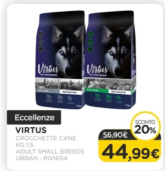 Arcaplanet Virtus - crocchette cane kg.7.5 adult small breeds urban - riviera offerta