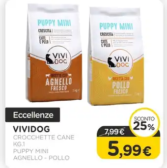 Arcaplanet Vividog - crocchette cane kg.1 puppy mini agnello - pollo offerta