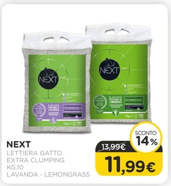 Arcaplanet Next - lettiera gatto extra clumping kg.10 lavanda - lemongrass offerta